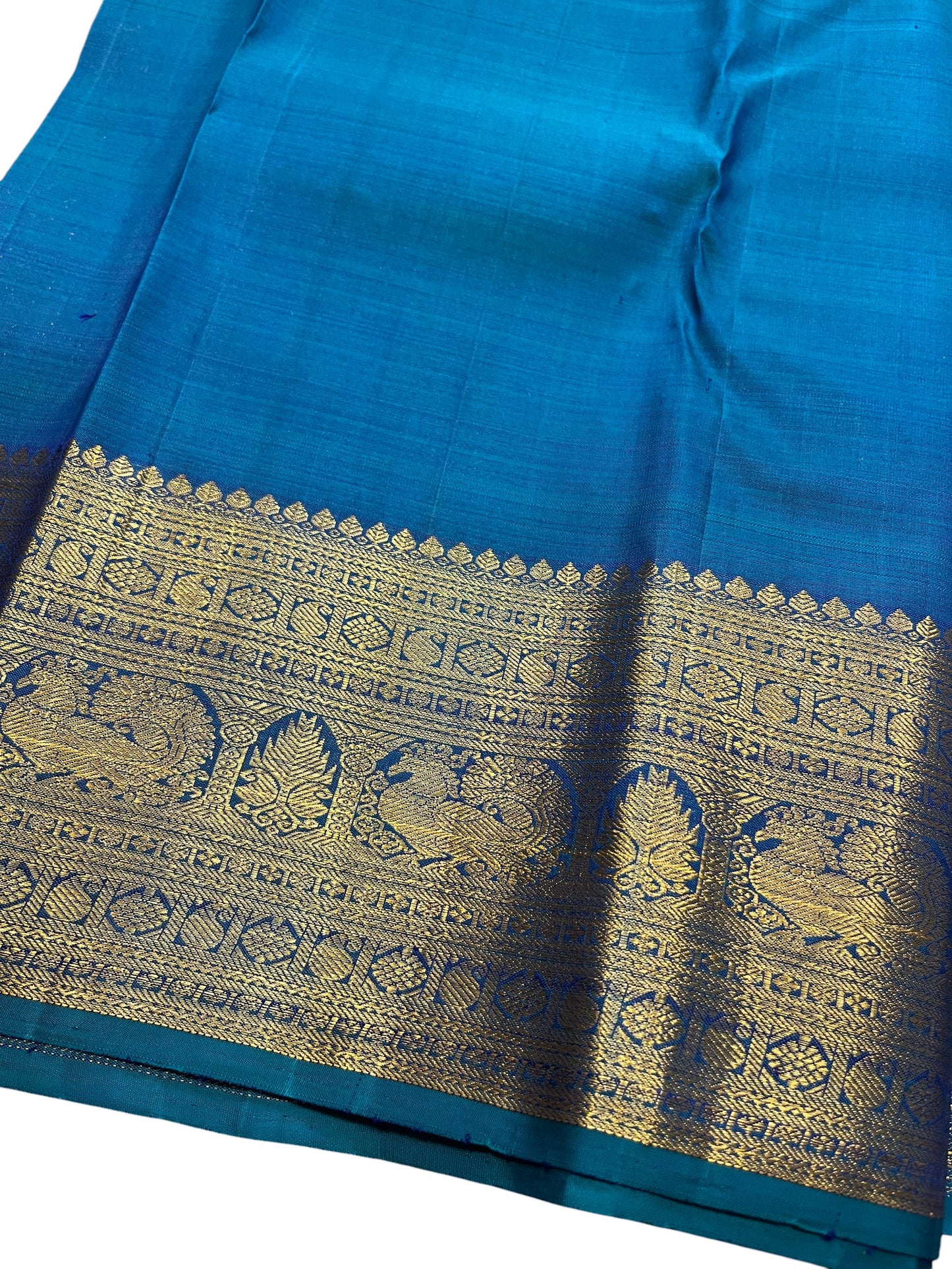 Southloom Premium Bridal Handloom Kanchipuram Silk Saree With Butta Works (Blue)
