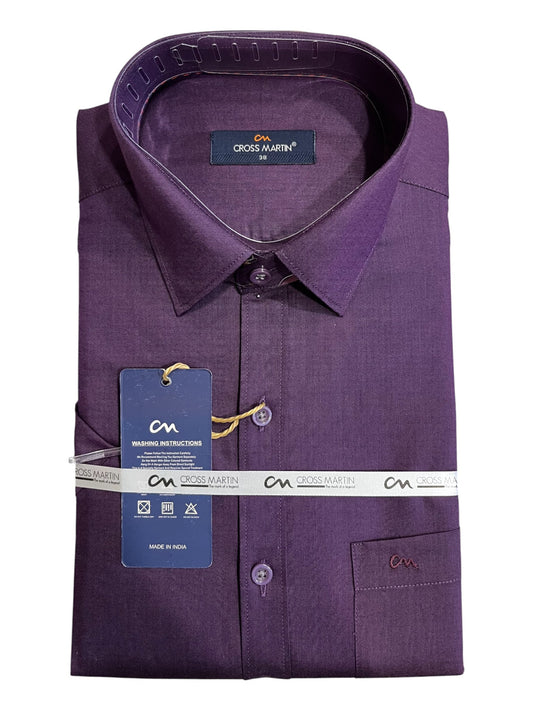 Southloom Pure Cotton Purple Plain Shirt SLSHIRT 38 HS