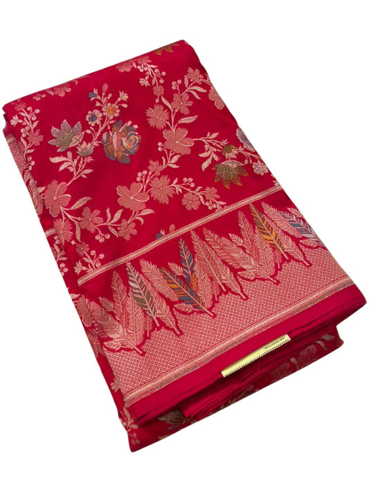 Southloom Pure Banarasi Silk Saree with Woven Work on Body and Borders (Pink)
