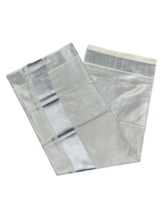 Southloom Kerala Tissue Silver Kasavu Saree