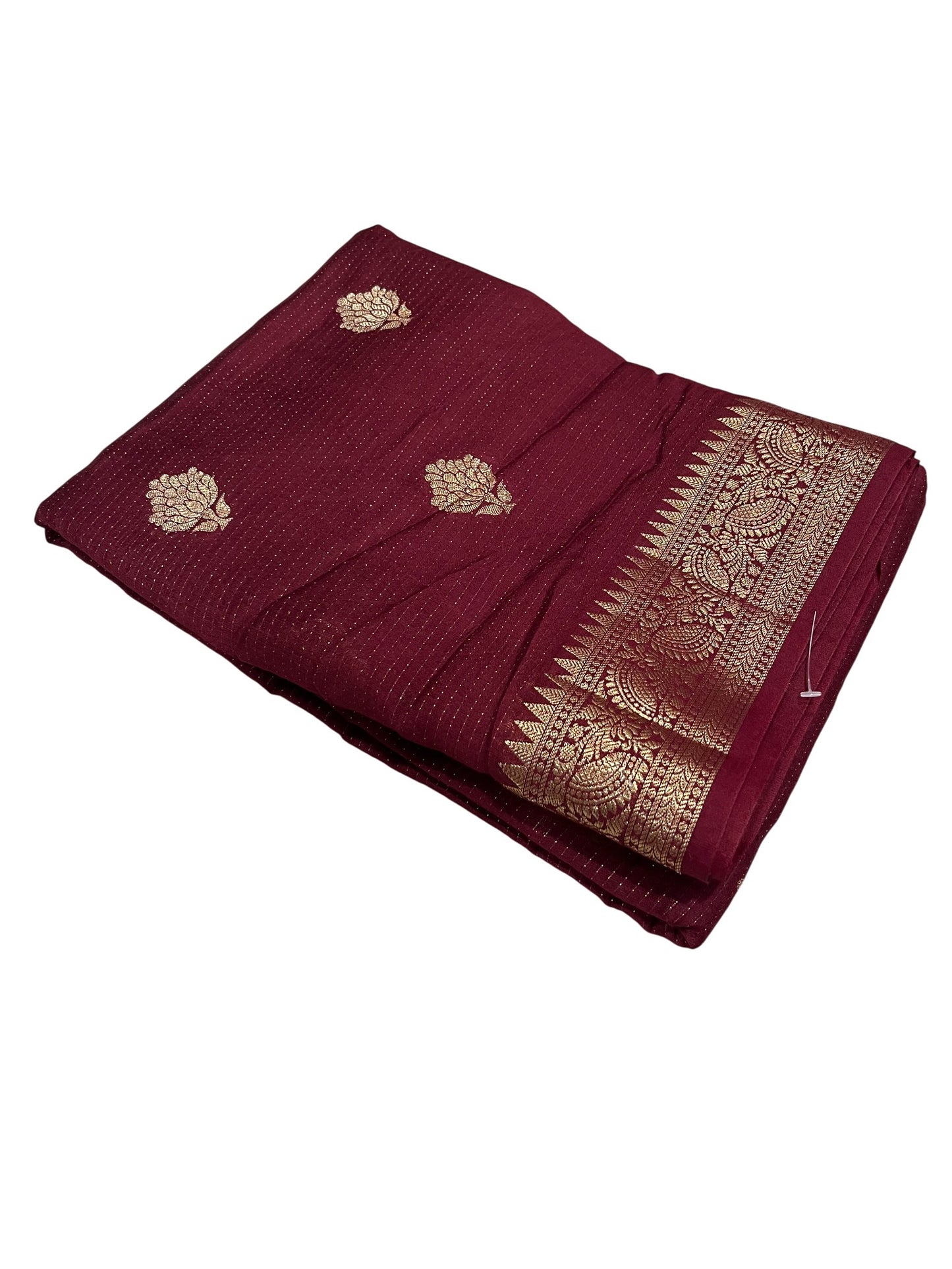 Southloom Georgete Banarasi Silk Saree with Woven Work on Body and Borders