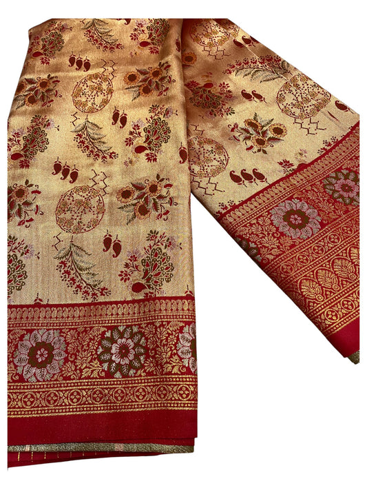 Southloom Semi Silk Saree with Woven Work on Body and Borders