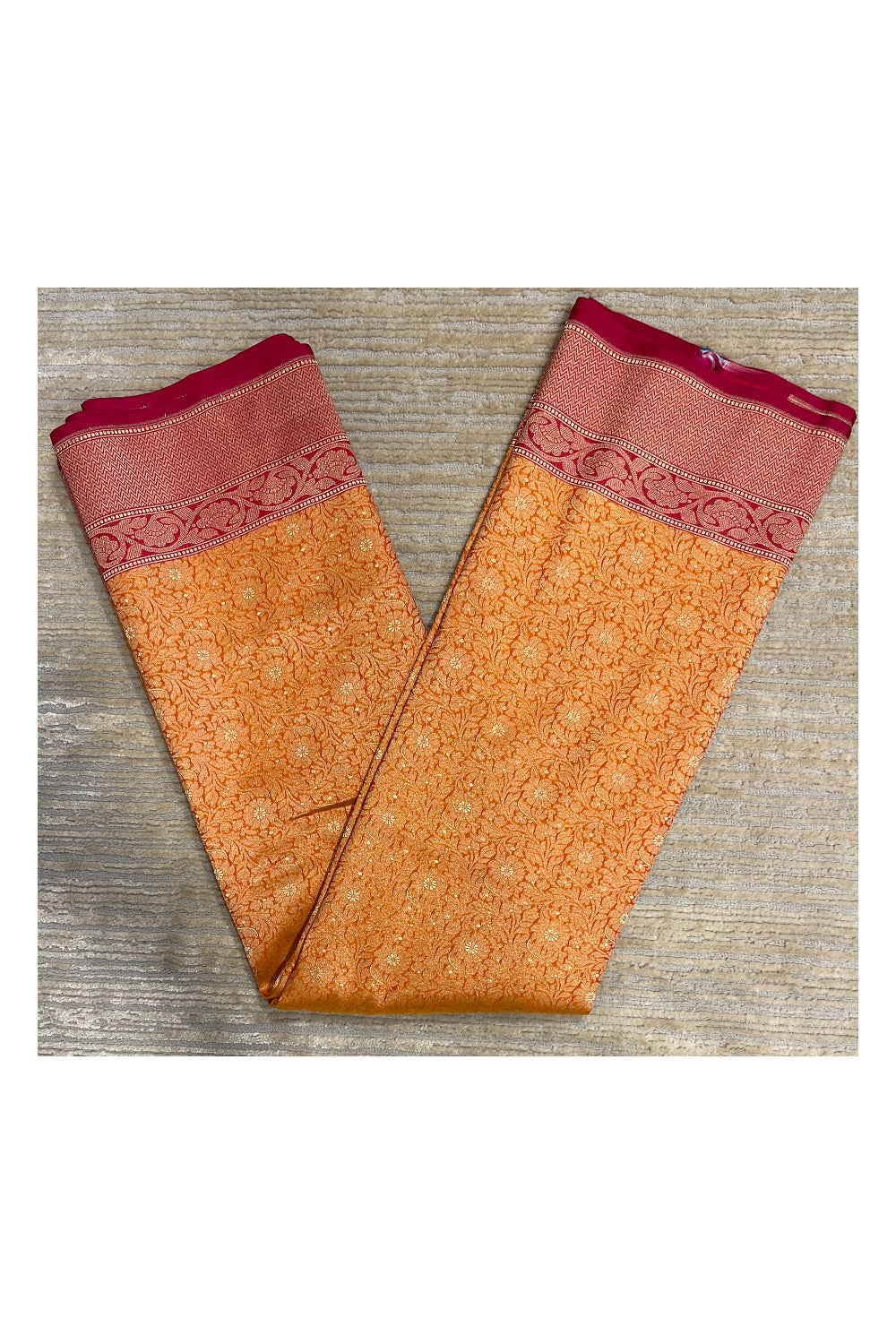 Southloom Banarasi Georgette Woven Work Saree in Magenta