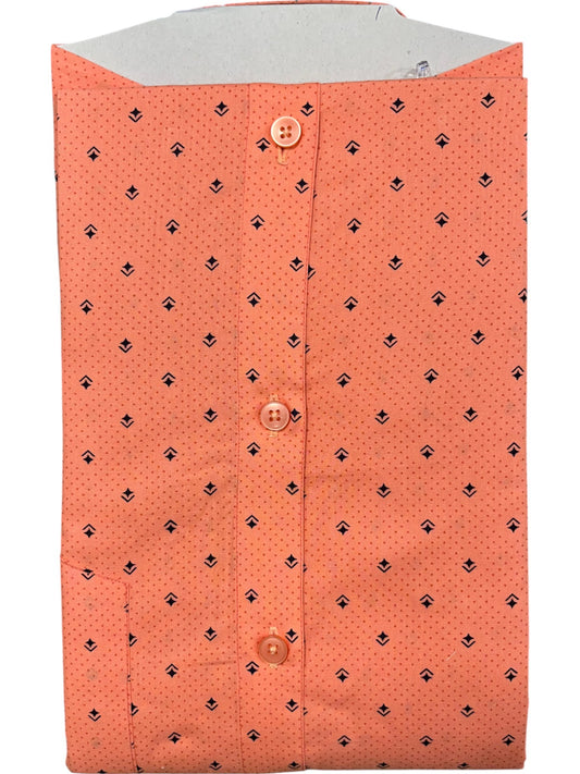Southloom Pure Cotton Peach Printed Shirt (44 FS)