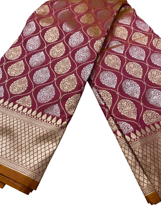 Southloom Pure Banarasi Silk Saree with Woven Work on Body and Borders