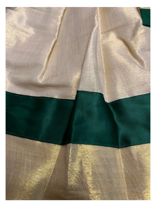 Southloom Kerala Tissue pavada and Blouse with Embroidery Work (Age 1)