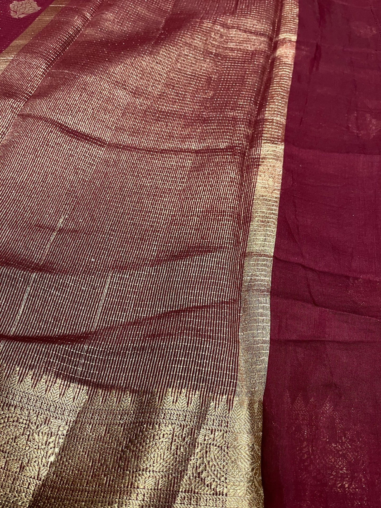 Southloom Georgete Banarasi Silk Saree with Woven Work on Body and Borders