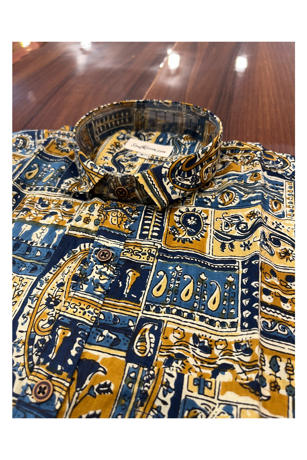 Southloom Jaipur Pure Cotton Printed Shirt For Men (Large)