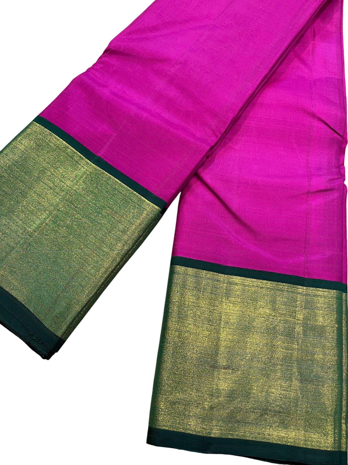 Southloom Premium Bridal Handloom Kanchipuram Silk Saree With Korvai Works (Magenta)