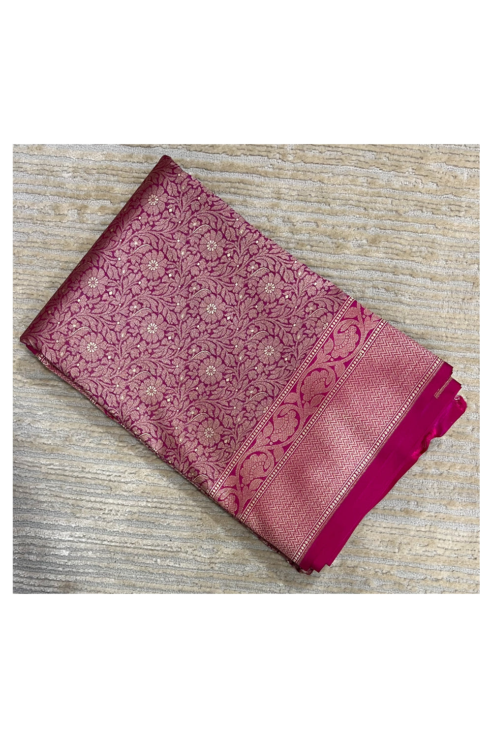 Southloom Banarasi Georgette Woven Work Saree in and Magenta