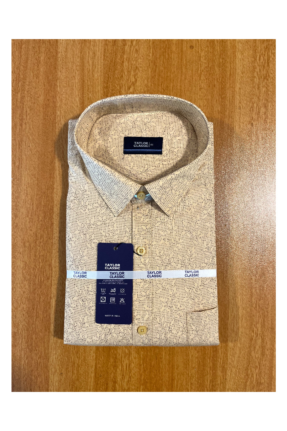 Pure Cotton Yellow Printed Shirt (46 FS)