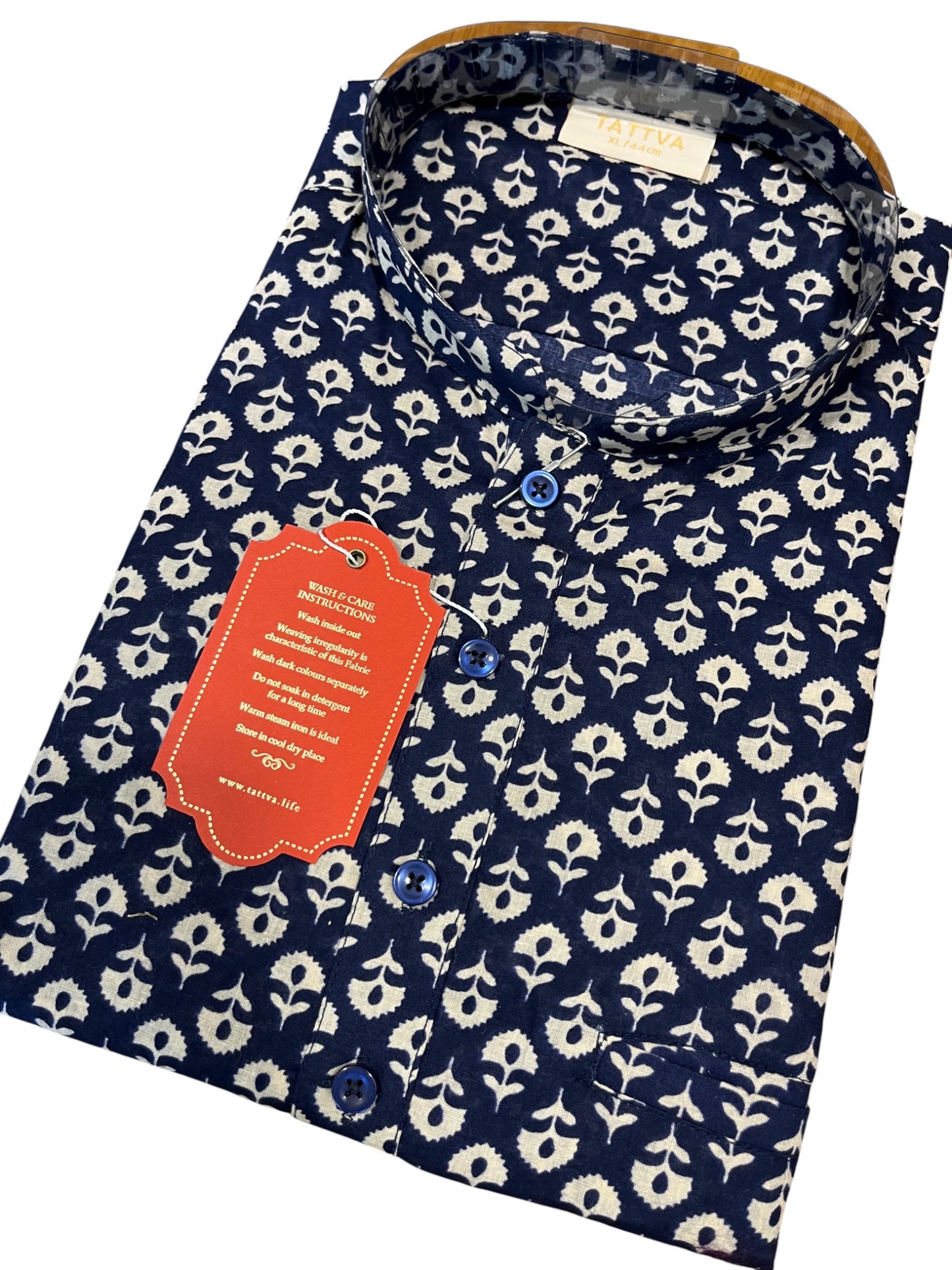 Southloom Semi Silk Short Kurta for Men in Blue Colour