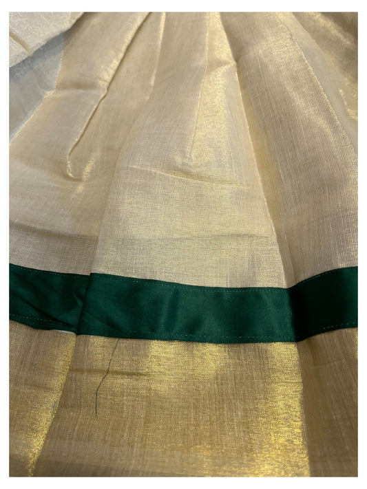 Southloom Kerala Tissue pavada and Blouse with Embroidery Work (Age 2)