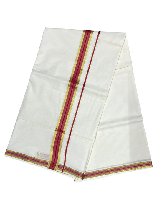 Southloom Pure Cotton Kerala Saree with Kasavu and Magenta Border