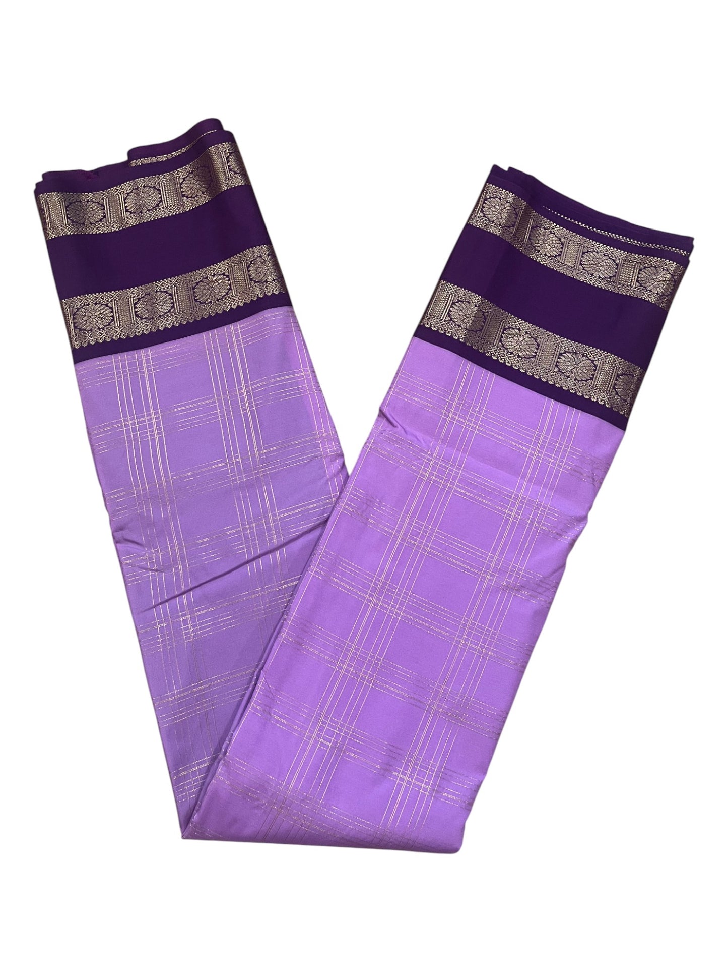 Southloom Banarasi Semi Silk Saree with Woven Work on Body(Lavender)