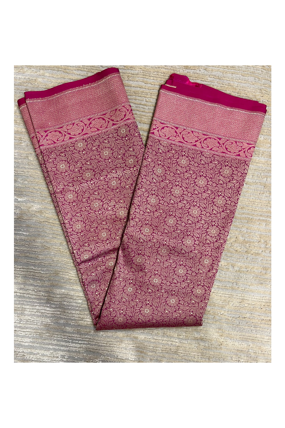 Southloom Banarasi Georgette Woven Work Saree in and Magenta