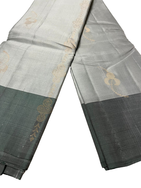 Southloom Pure Handloom Kanchipuram Silk Saree with Butta Work (Grey)