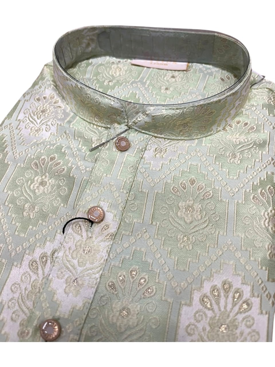 Southloom Green woven Semi Silk Short Kurta for Men SL590