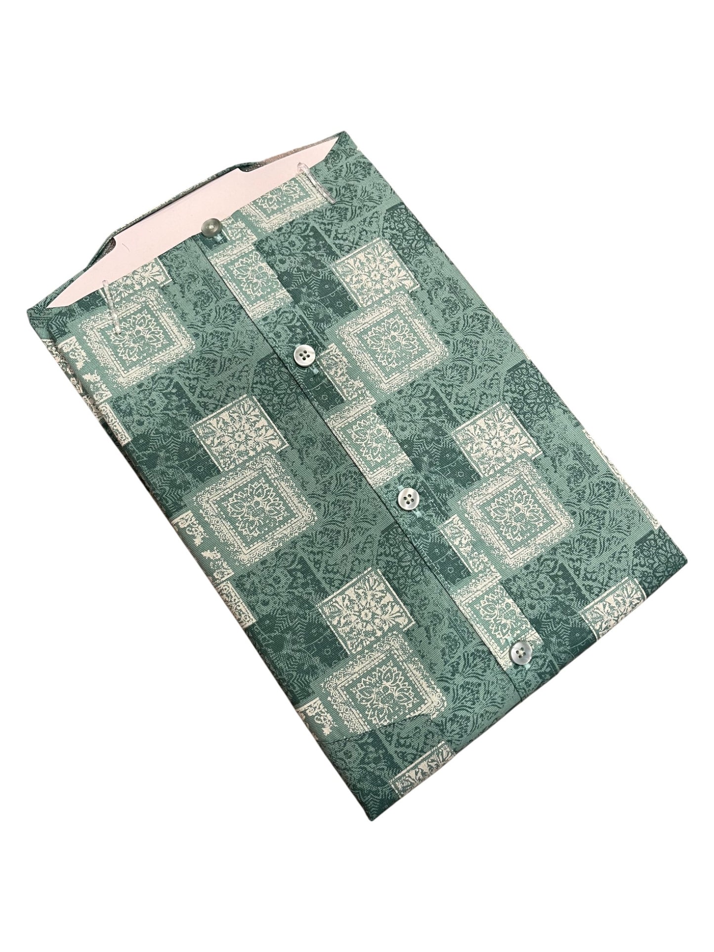 Southloom Pure Cotton Green Printed Shirt (XL HS)
