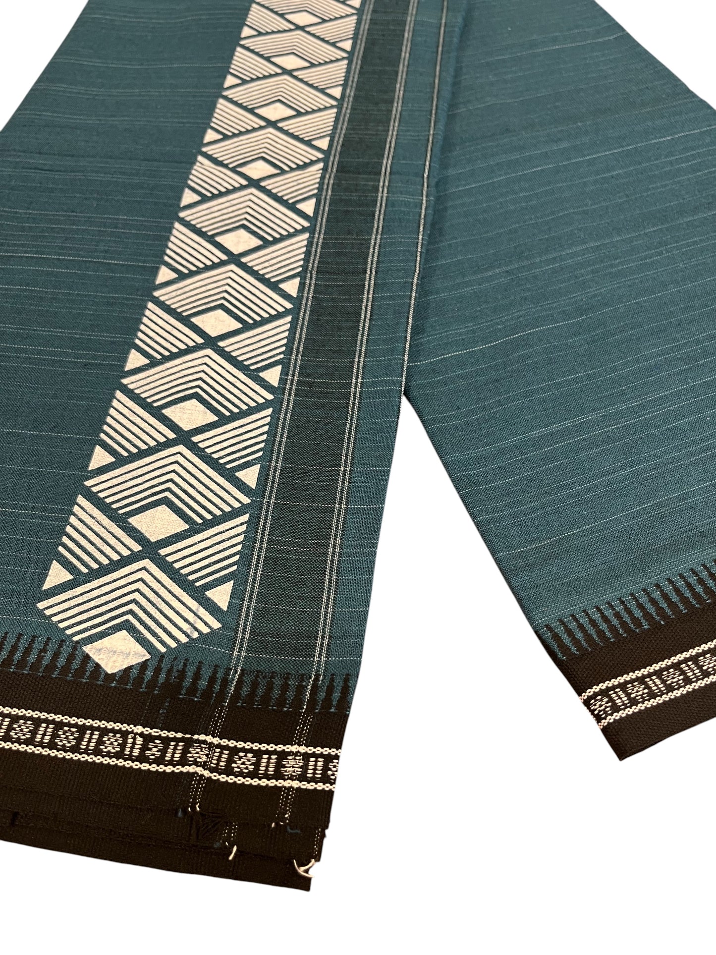 Southloom Blue Printed Single Mundu / Otta Mundu / Lungi (South Indian Kerala Dhoti)