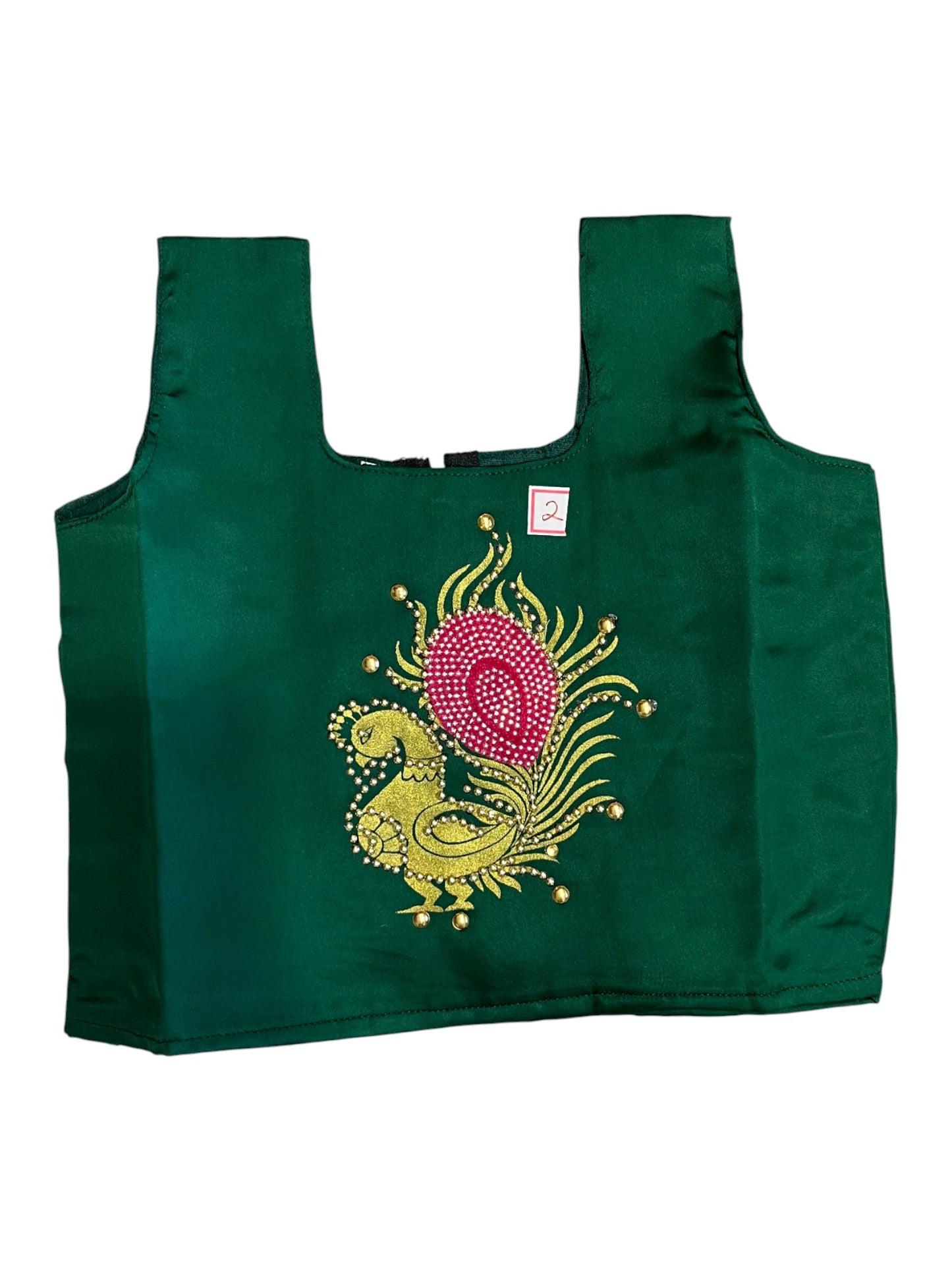 Southloom Kerala Tissue pavada and Blouse with Embroidery Work (Age 2)