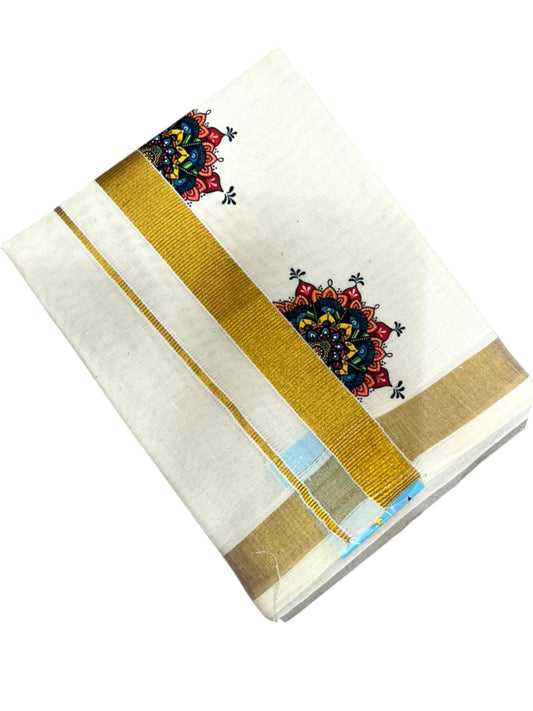 Southloom Cotton Kasavu Printed Kids's Velcro Mundu SLK SL601