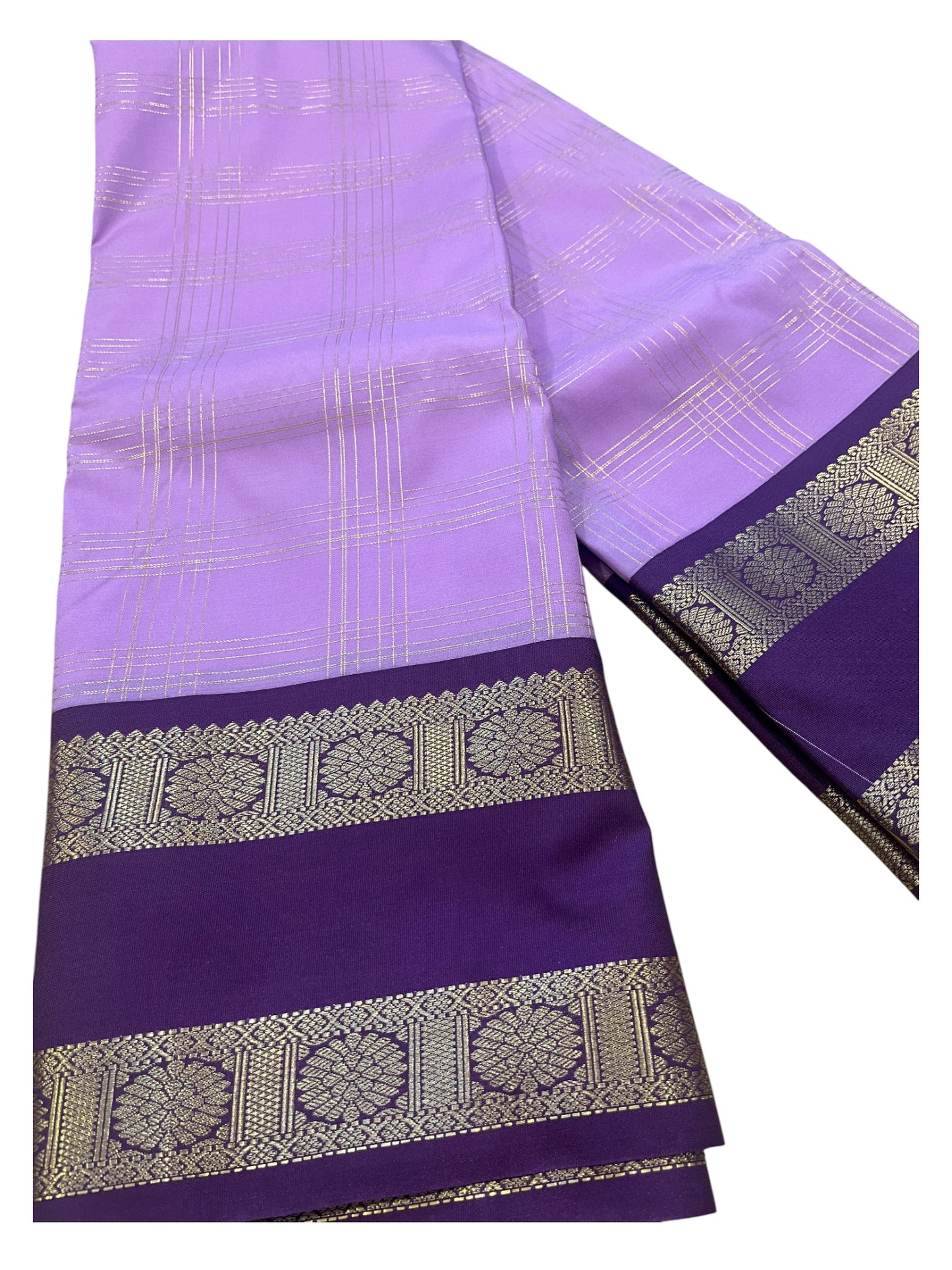 Southloom Banarasi Semi Silk Saree with Woven Work on Body(Lavender)