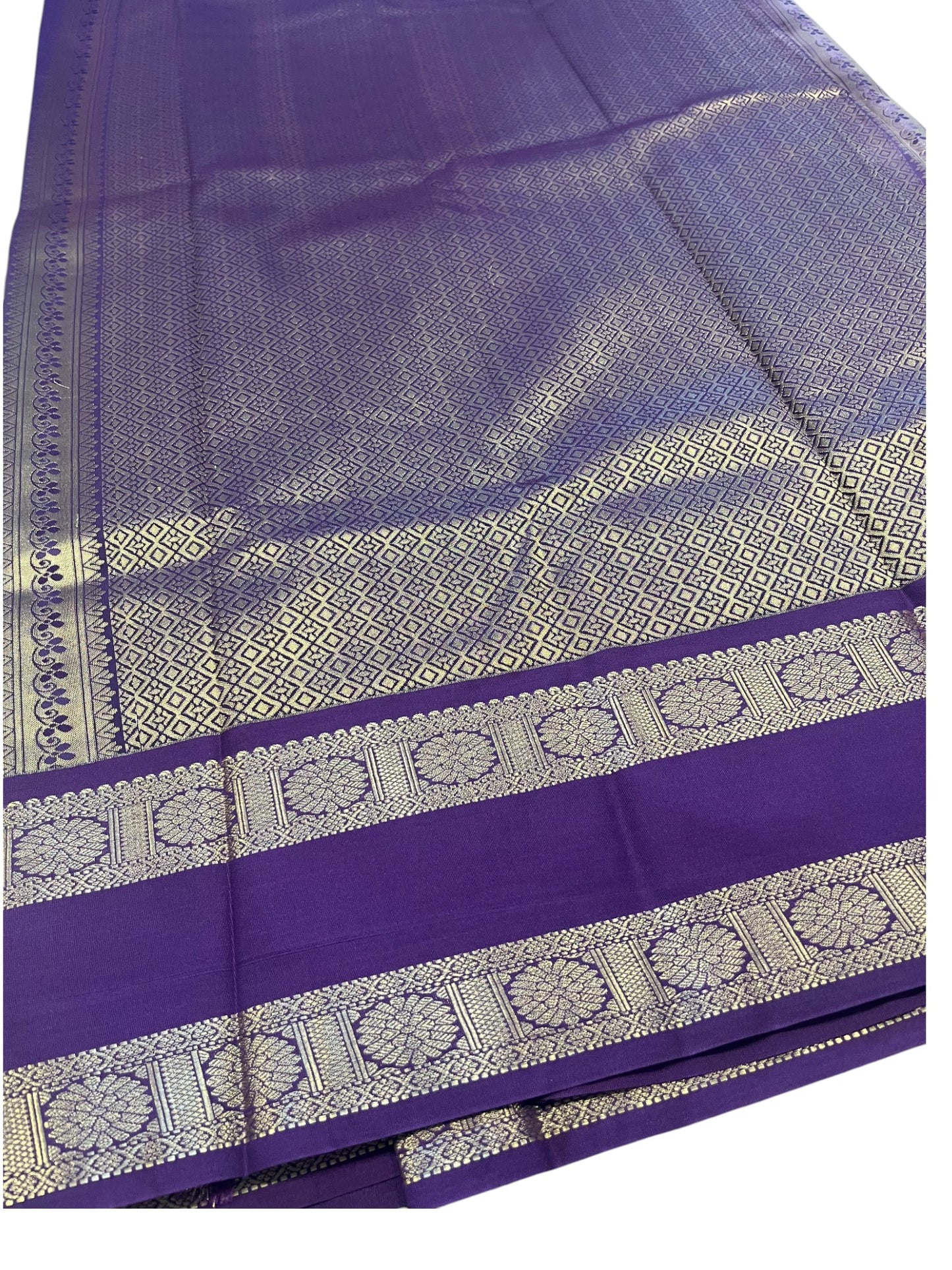 Southloom Banarasi Semi Silk Saree with Woven Work on Body(Lavender)