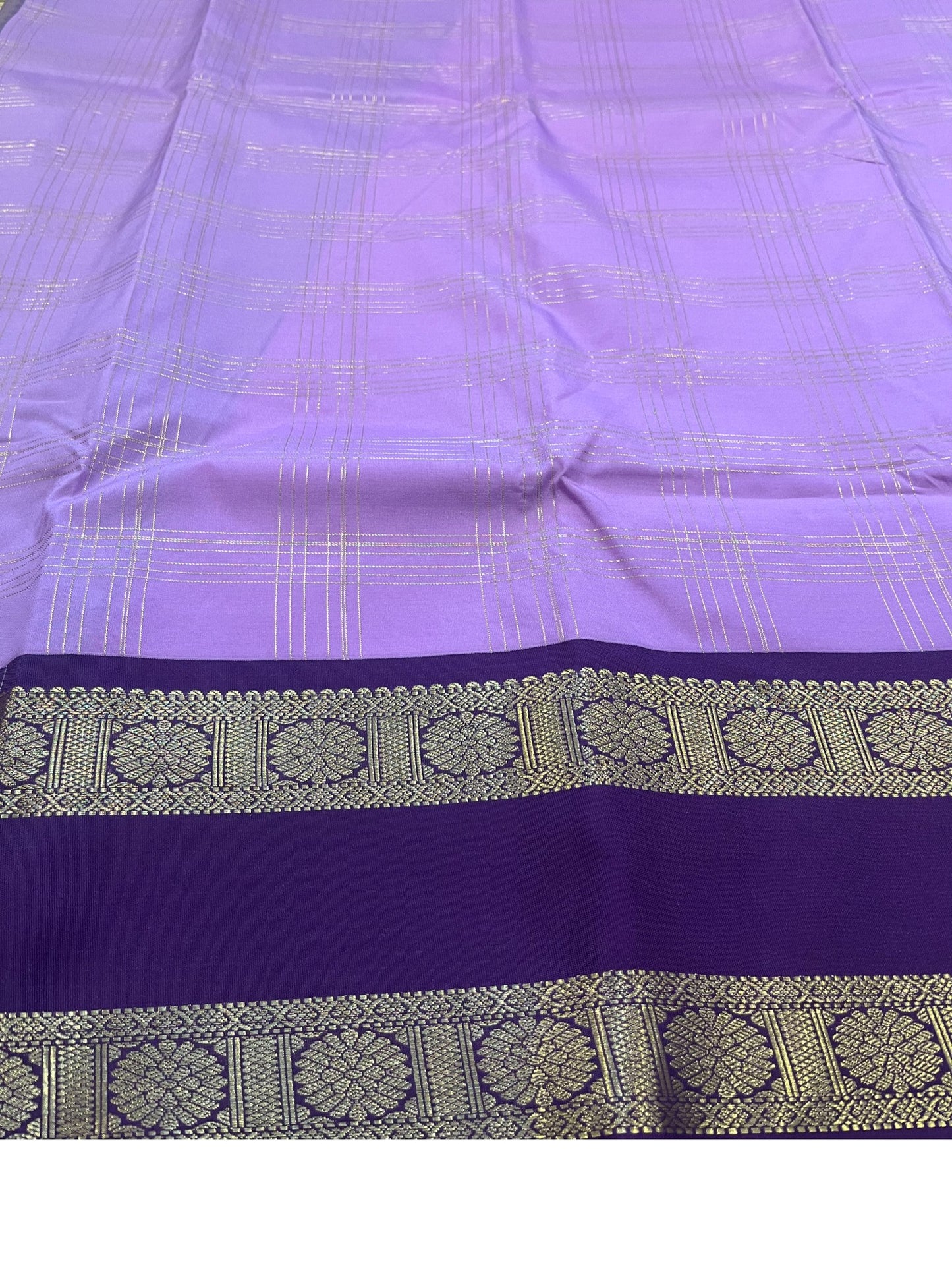Southloom Banarasi Semi Silk Saree with Woven Work on Body(Lavender)