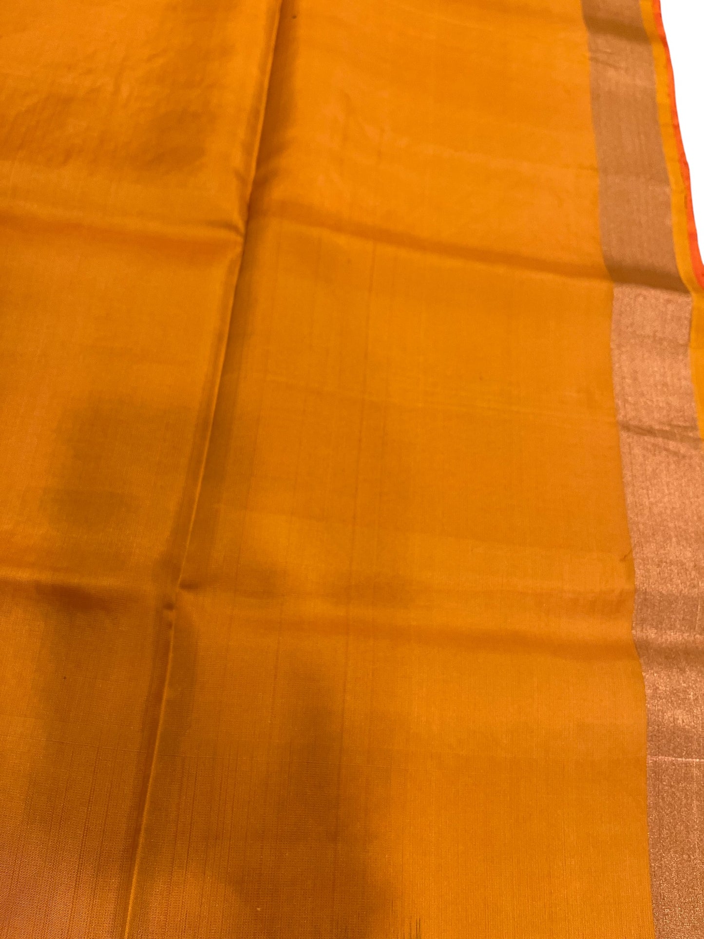 Southloom Pure Handloom Kanchipuram Silk Saree with Butta Work (Yellow & Orange)