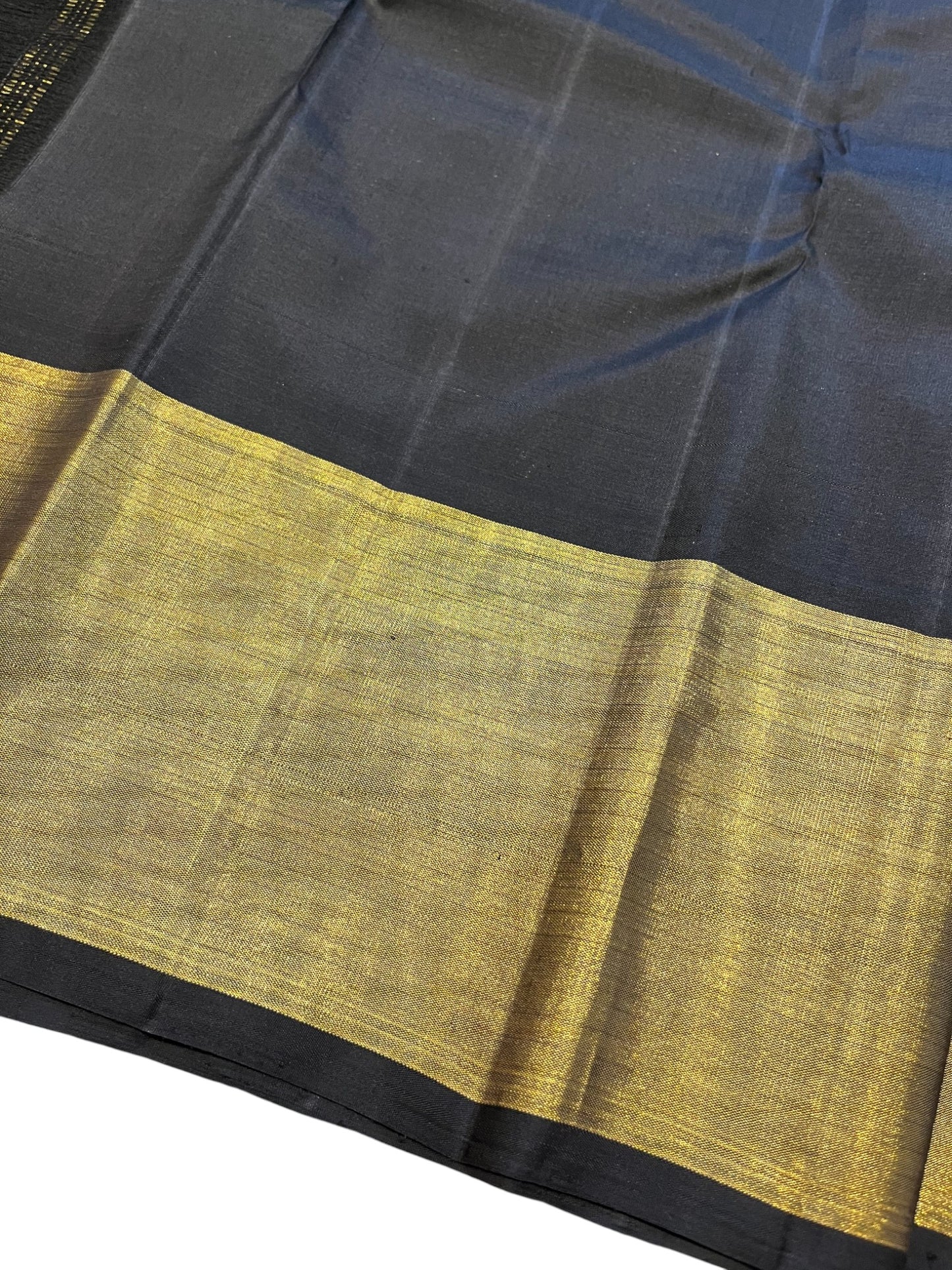 Southloom Premium Bridal Handloom Kanchipuram Silk Saree With Korvai Works (Green)