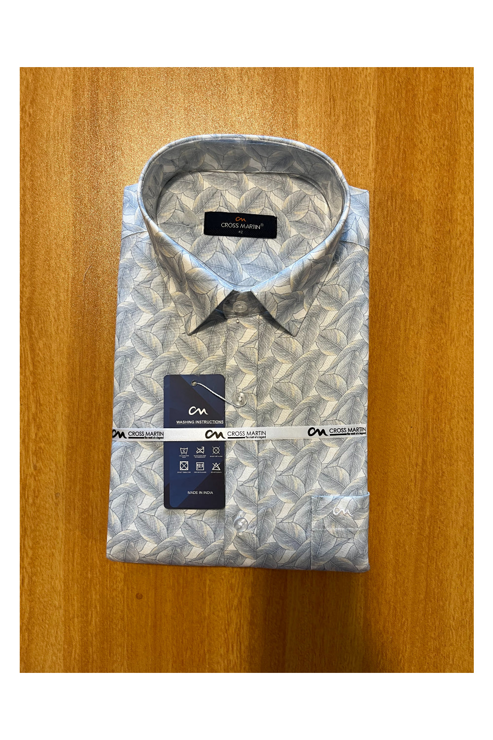 Pure Cotton White Printed Shirt (42 FS)