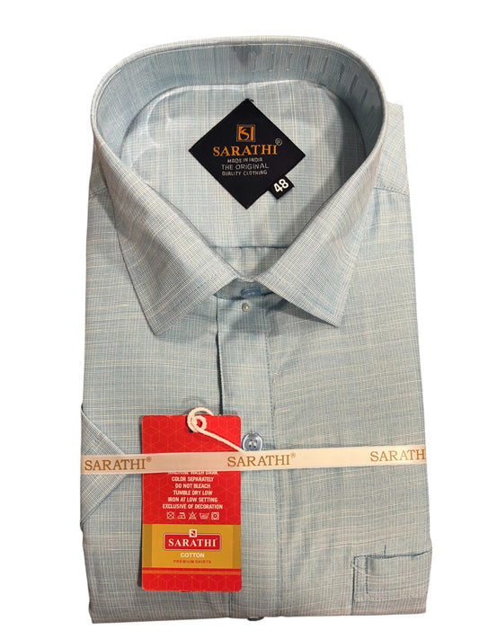 Pure Cotton Blue Plain Shirt SLSHIRT 48 HS