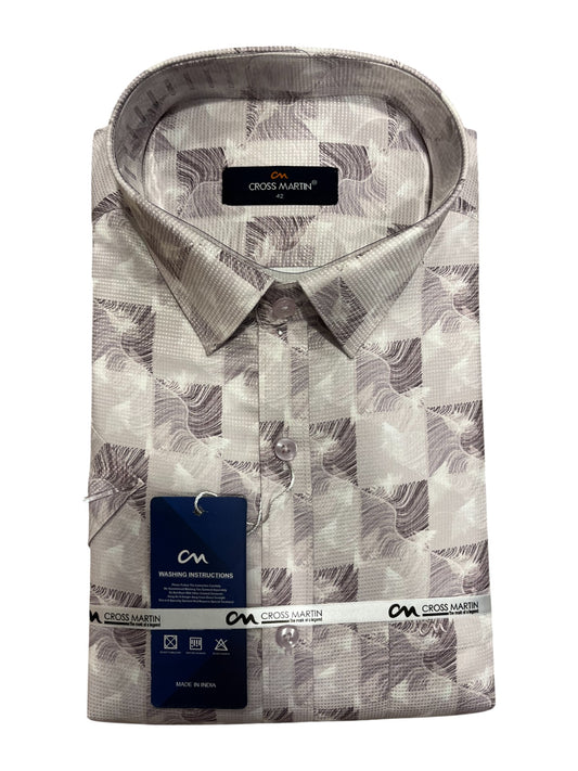 Southloom Pure Cotton Purple Printed Shirt SLSHIRT 42 HS
