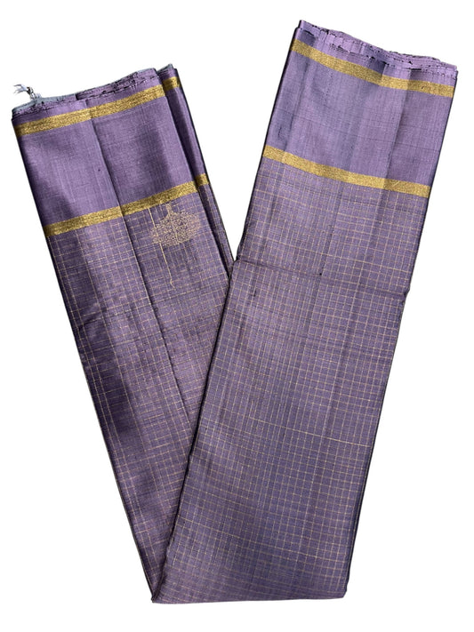 Southloom Pure Handloom Bridal Kanchipuram Silk Saree with Korvai Work (Lavander)