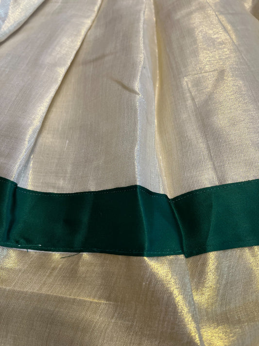 Southloom Kerala Tissue pavada and Blouse with Embroidery Work (Age 1)