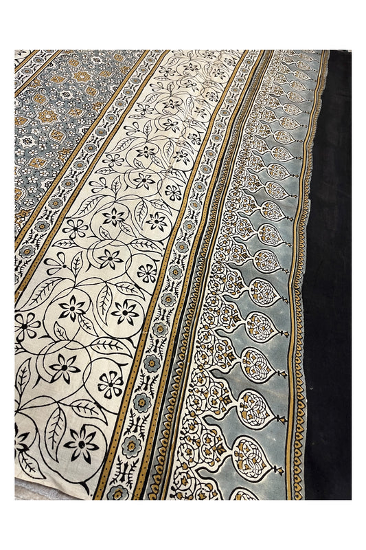 Southloom Kerala Cotton Saree with Block Prints Across Body