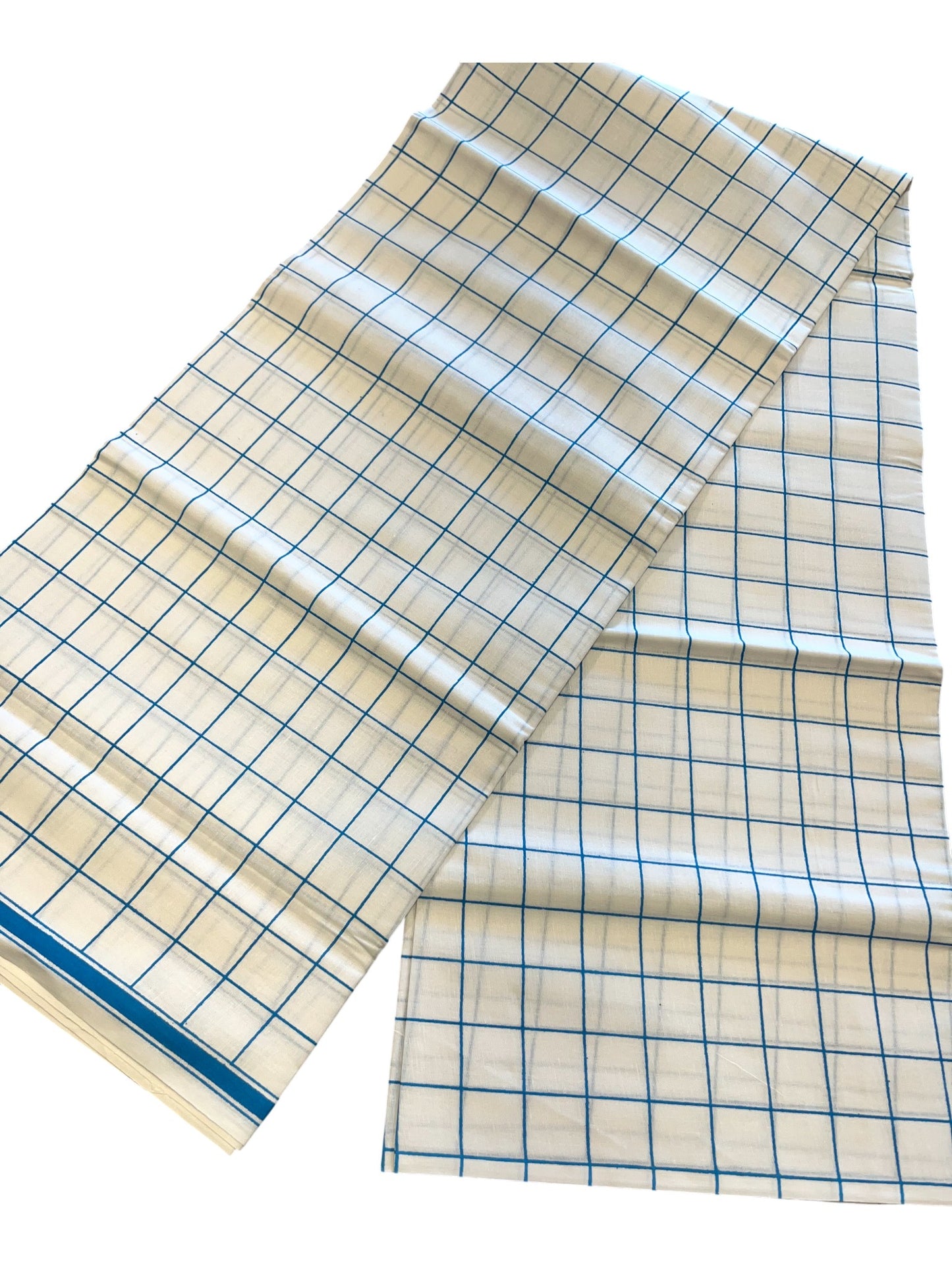 Southloom Off White Single Mundu With Check Design / Otta Mundu / Lungi (South Indian Kerala Dhoti)