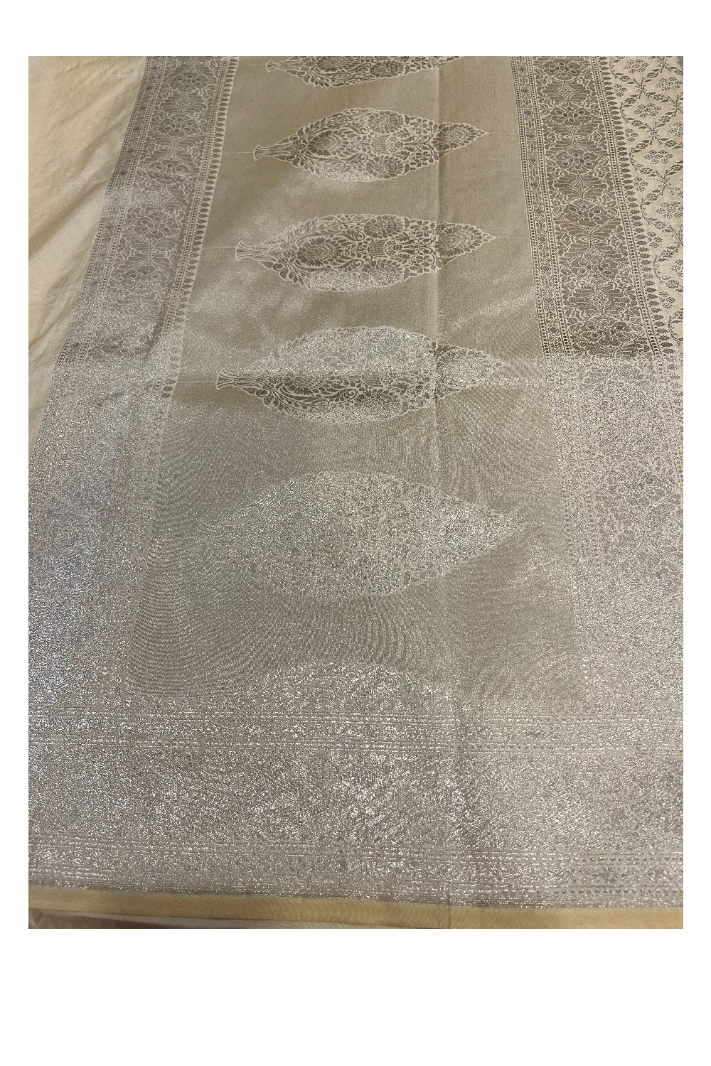 Southloom Banarasi Georgette Woven Work Saree in Beige