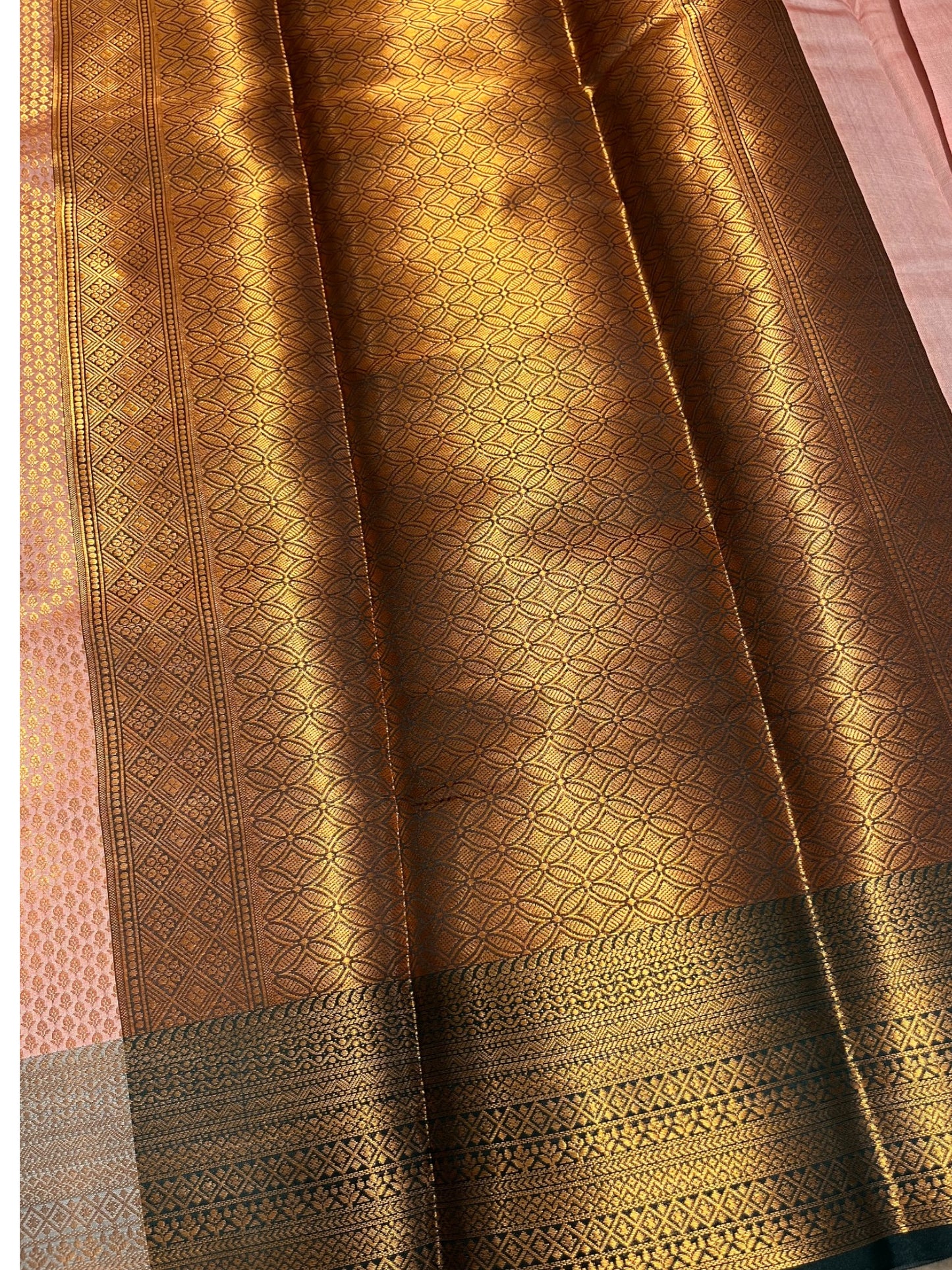 Southloom Premium Semi Silk Zari Work Brocade Saree in Bridal Peach with Matching Pallu