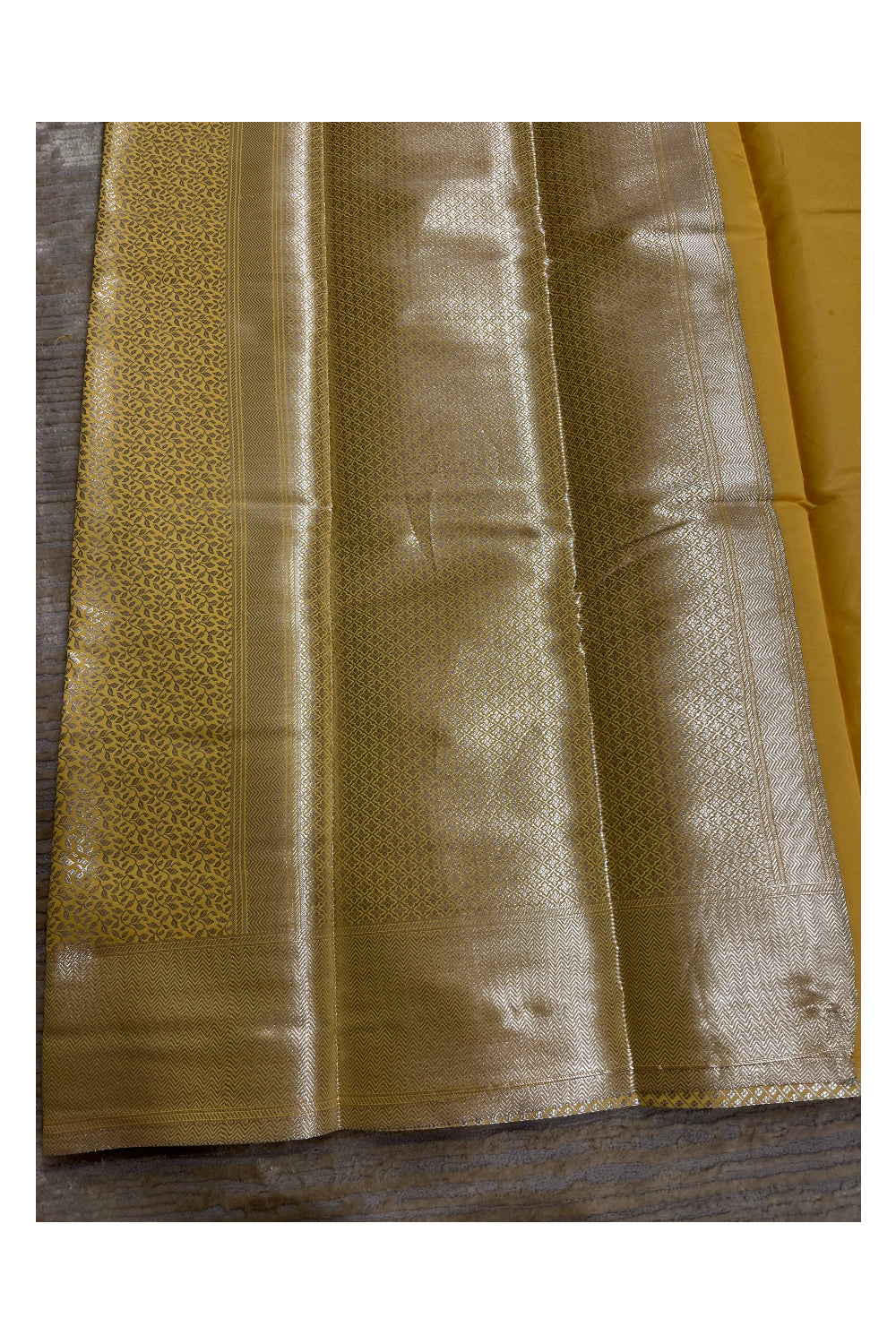 Southloom Banarasi Silver Zari Brocade Work Silk Saree in Yellow Pastel Shade