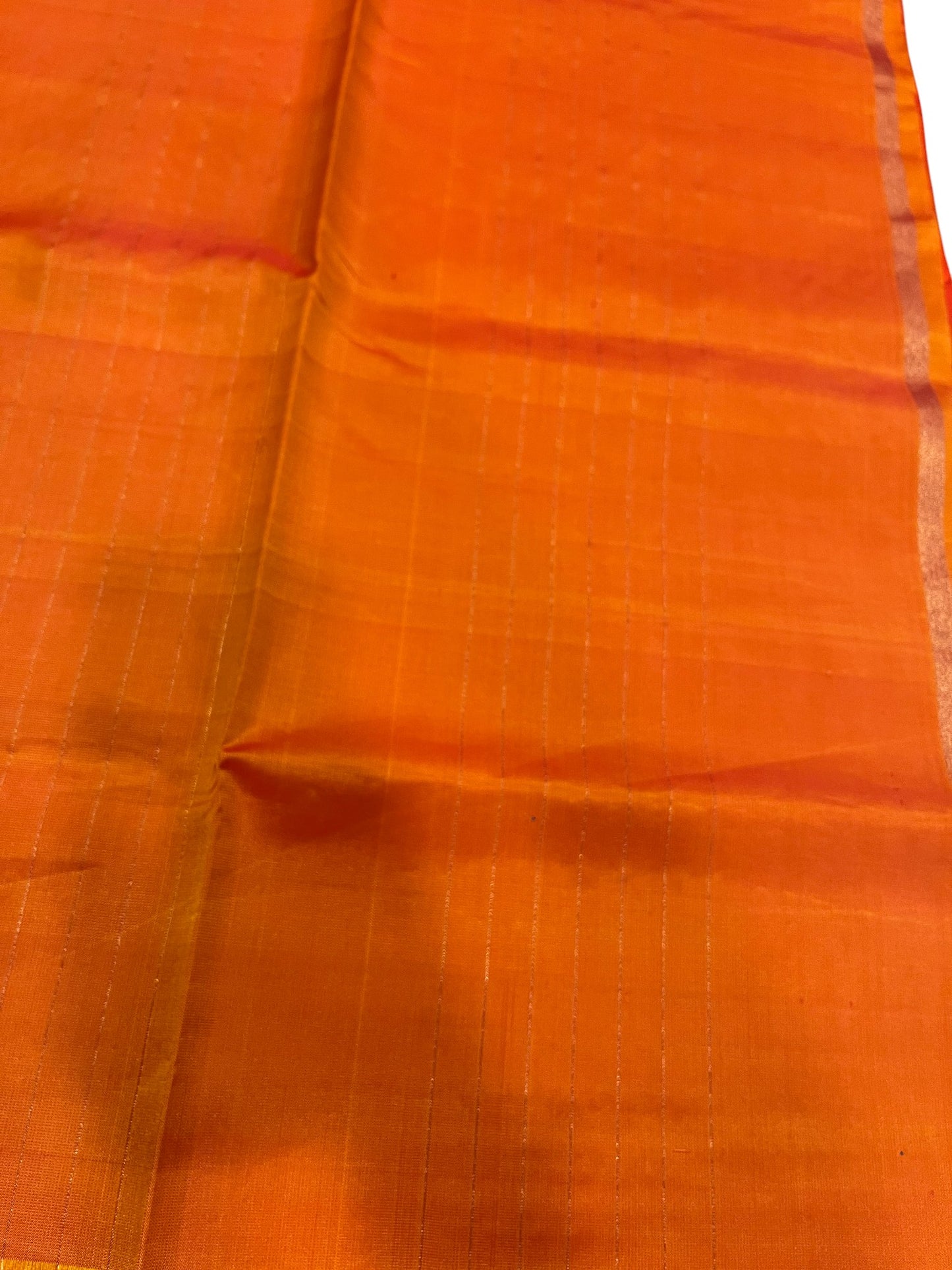 Southloom Pure Handloom Kanchipuram Silk Saree with Butta Work (Yellow & Orange)