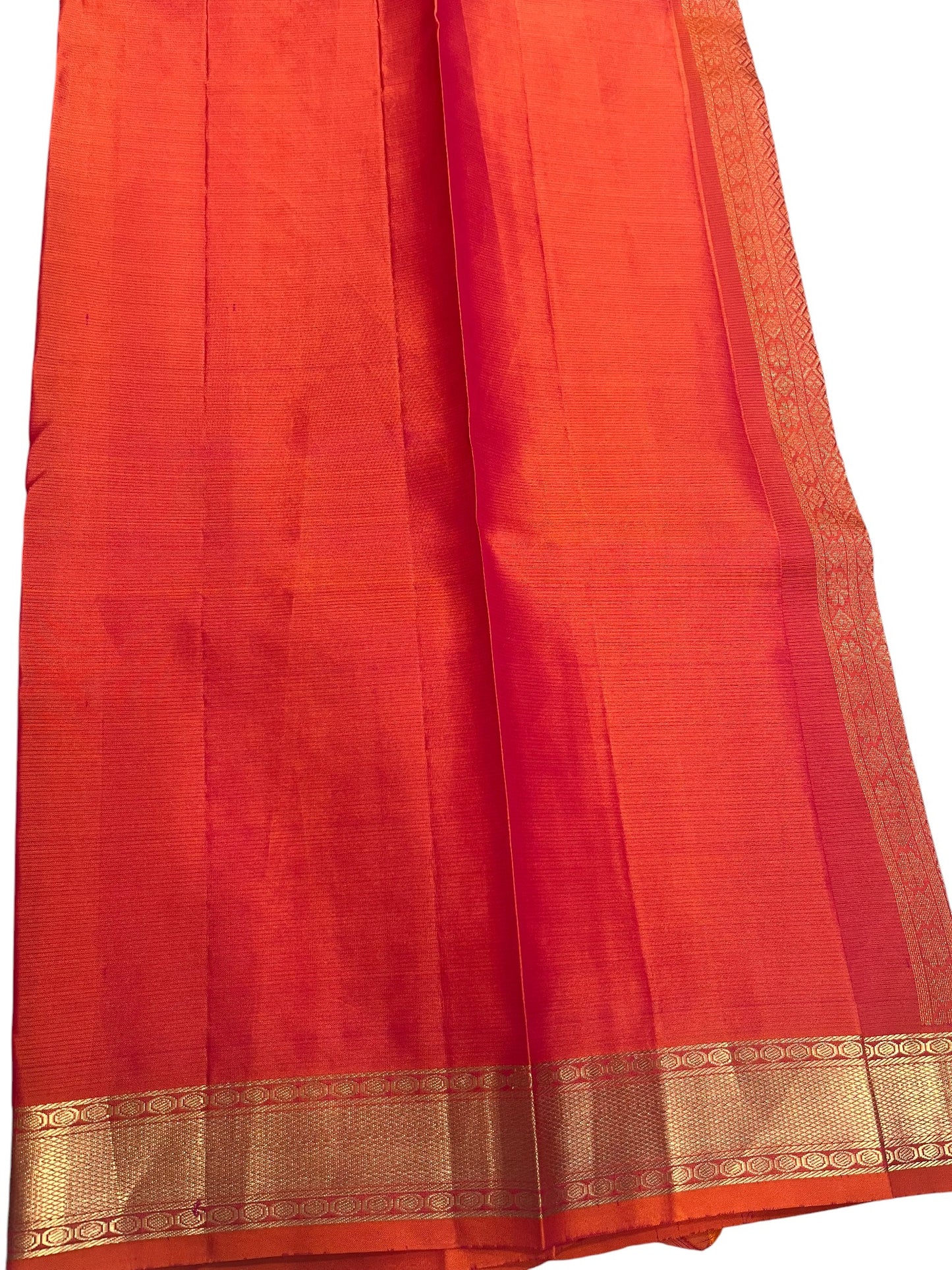 Southloom Pure Handloom Bridal Kanchipuram Silk Saree with Korvai Work(Green &Orange)