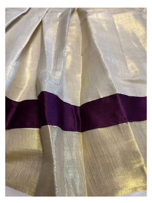 Southloom Kerala Tissue pavada and Blouse with Embroidery Work (Age 1)