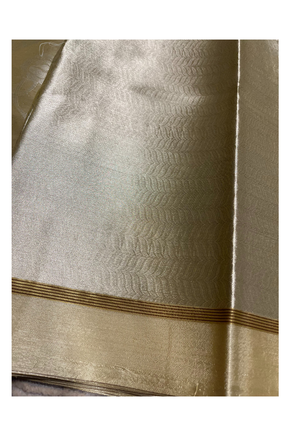 Southloom Tissue Silk Saree with Woven Work on Body and Borders (Golden & Yellow)