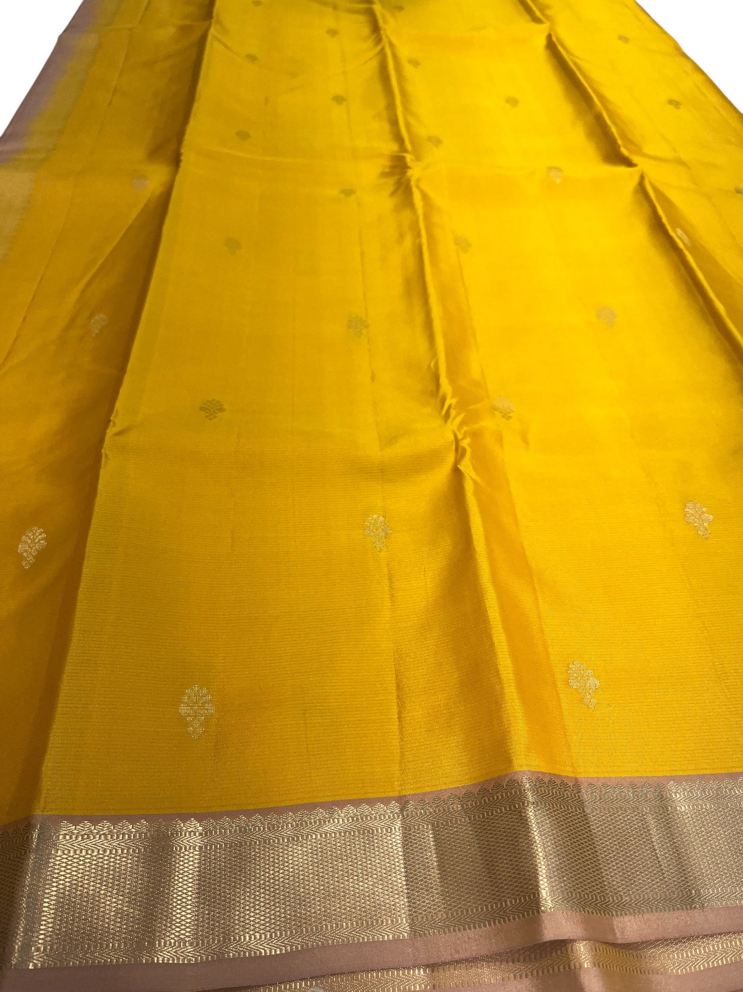 Southloom Pure Handloom Bridal Kanchipuram Silk Saree with Korvai Work(Yellow&Beige)
