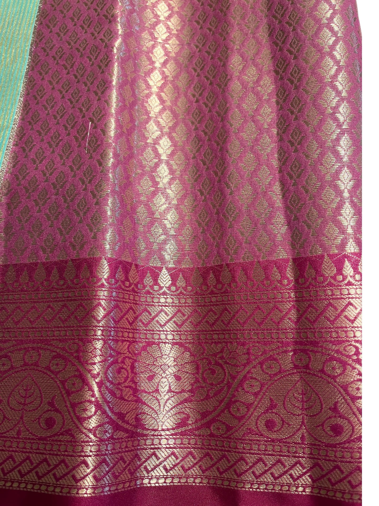 Southloom Tissue Banarasi Silk Saree with Woven Work on Body and Borders (Blue)