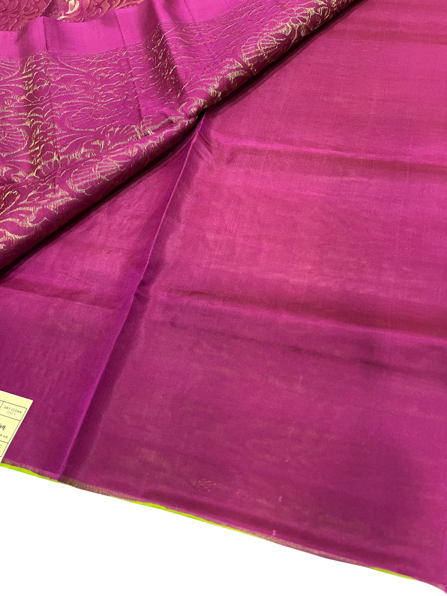 Southloom Pure Handloom Kanchipuram Silk Saree with Butta Work (Purple & Green)
