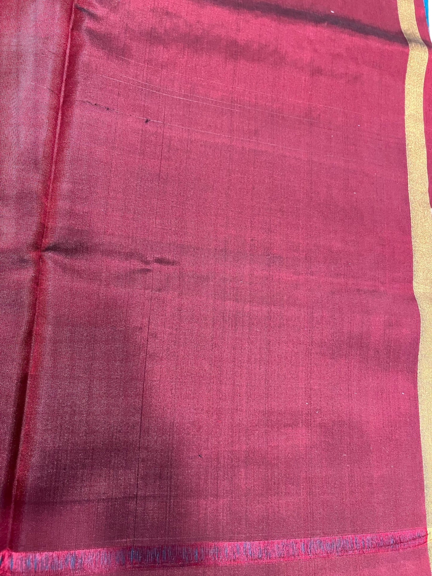 Southloom Pure Handloom Bridal Kanchipuram Silk Saree with Korvai Work (Maroon & Blue)