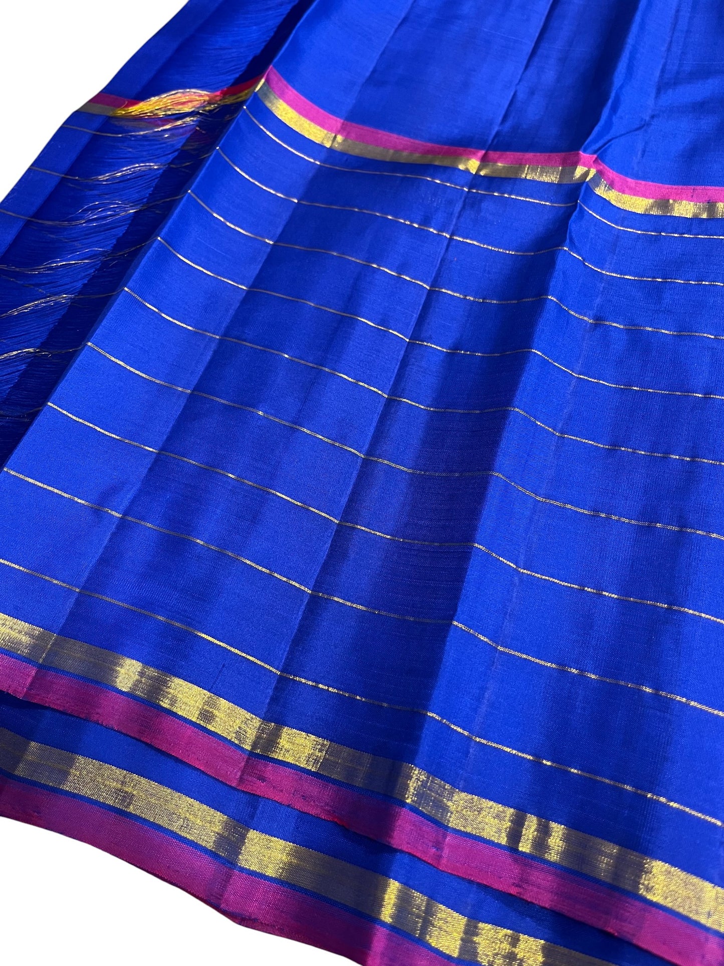Southloom Premium Bridal Handloom Kanchipuram Silk Saree (Orange& Blue )